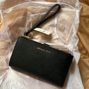 BNWT black MK wristlet
